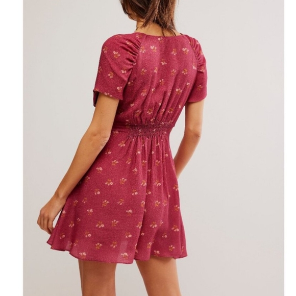 Free People Everyone's Favorite Mini Dress Earth Red Combo Small - Picture 3 of 10